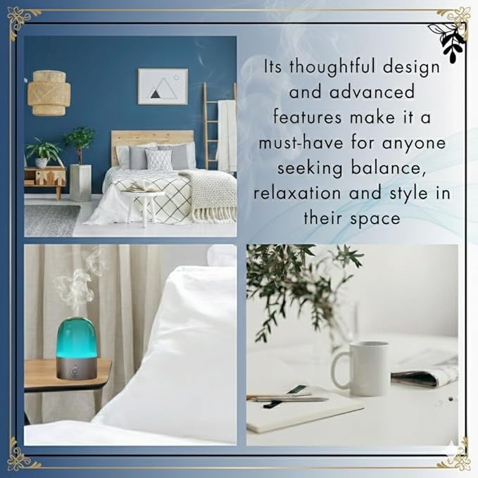 G's Breeze Smart Aroma Diffuser with 60ml Citrus Aromatic Scent Refill – Bluetooth & Wi-Fi App Control, LED Lighting, Adjustable Intensity, Long-Lasting Fresh Zesty Citrus Fragrance for Home or Office