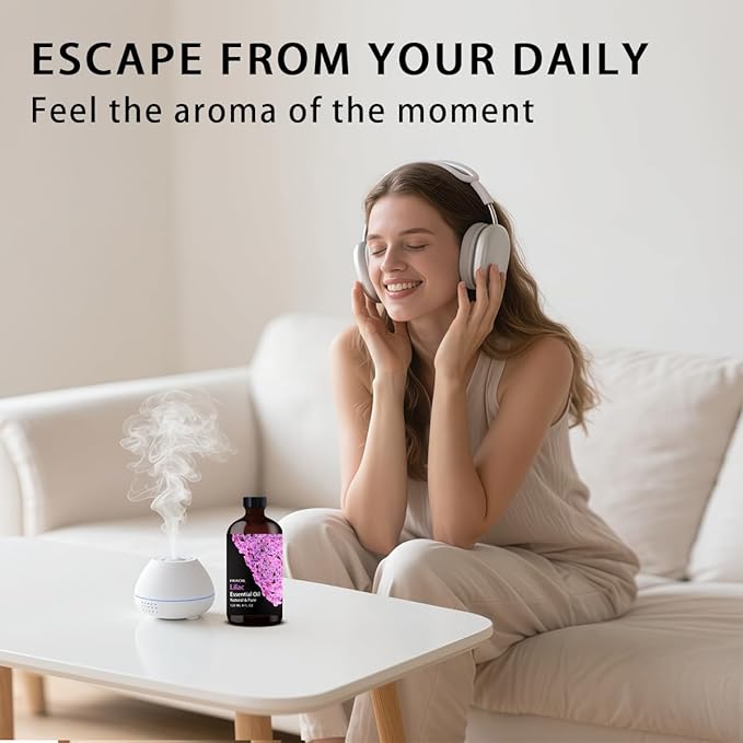 Lilac Essential Oil, Lilac Oil 4 Fl Oz 120ML for Diffuser Humidifier Yoga Cleaning DIY Candle Soap Making Essential Oils