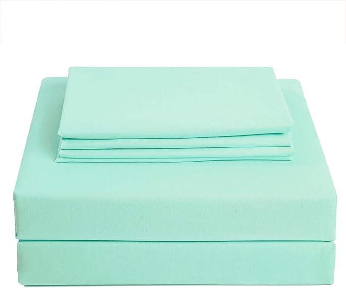 Best Season Twin Size Sheets Set - 3 Piece (Mint Color) Brushed Microfiber Bed Sheet Set,Deep Pocket,Extra Soft & Fade Resistant,Hypoallergenic