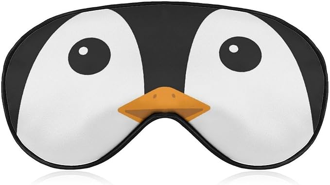 Cute Penguin Face Sleeping Mask Animal Head Sleep Eye Mask Blindfold with Adjustable Strap Soft Eye Mask Sleep for Blocking Out Lights