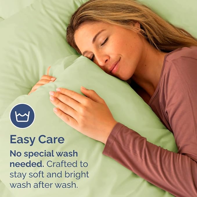 King Standard Pillow Cases Set of 4 - Soft Hotel Quality Pillowcase Covers - Comfy Bedding for Women, Men, Kids & Teens - Machine Washable Pillow Protectors - 4 Piece - King Standard Light Sage Green