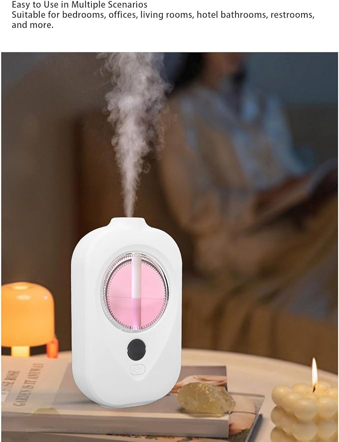HURRISE Essential Oil Diffuser Quiet Automatic Fragrance Dispenser for Home Office Bedroom 50ml