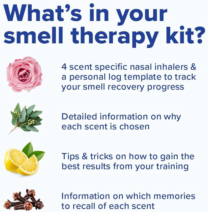 MOXE Scent Training Kit, Made in USA, 4 Essential Oils, Olfactory Regeneration, Helps Restore Sense of Scent, Natural Therapy for Anosmia, Lemon, Rose, Clove, Eucalyptus, Guidebook, Personal Log