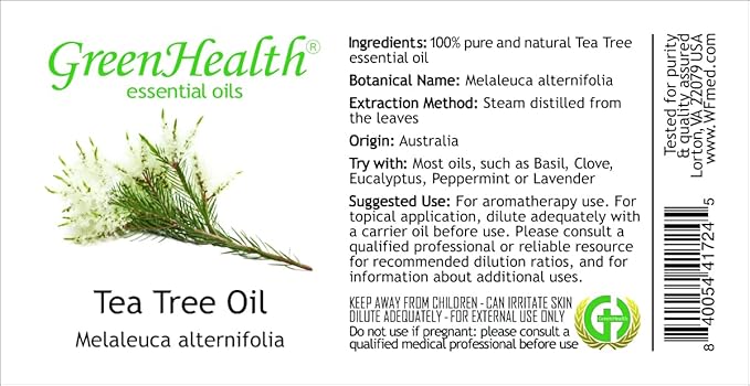 2 Bottles - 16 fl oz Tea Tree Essential Oil (100% Pure & Uncut), Aluminum Bottle - GreenHealth