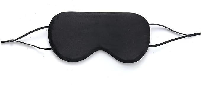 Sleep Mask for Women Men, Mulberry Silk Eye mask for Sleeping, Unique Adjustable Ear-Hanging Strap, Large Size