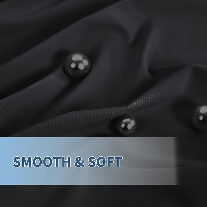 Premium Cooling Pillowcases Queen Size Set of 2 for Hot Sleeper & Night Sweats Beauty Sleep Reduces Wrinkles & Frizz Softer Than Silk Pillow Cover Oeko-TEX Certified Black Breathable