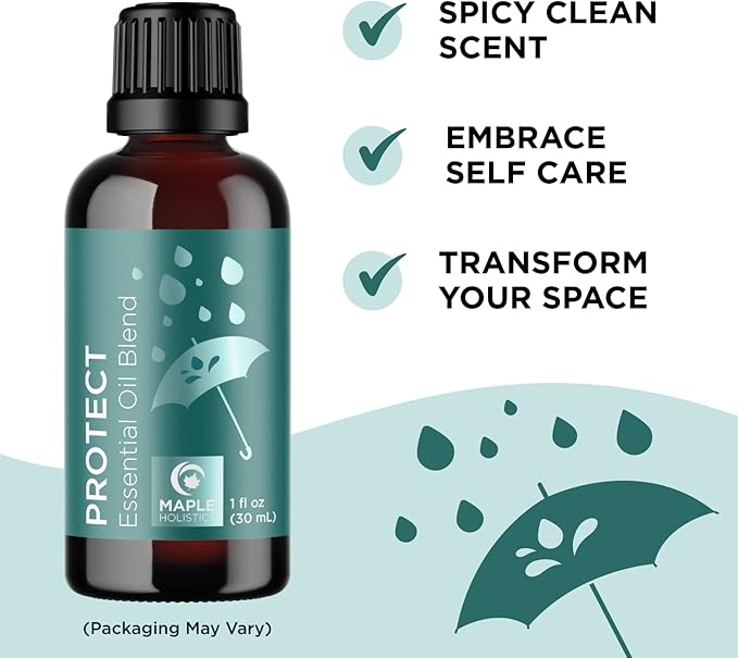 Protect and Breathe Essential Oils Set - Purifying Essential Oil Blends for Diffuser Aromatherapy and Baths - Relaxing Essential Oils for Diffusers for Home Ideal for Winter Wellness (1 Fl Oz Each)