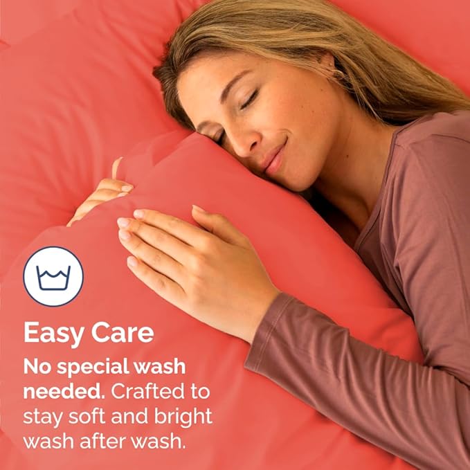 King Standard Pillow Cases Set of 2 - Ultra-Soft Hotel Quality Pillowcase Covers - Comfy, Cozy & Fade Free - Wrinkle Resistant - Machine Washable Pillow Protectors - 2 Piece Set - Coral