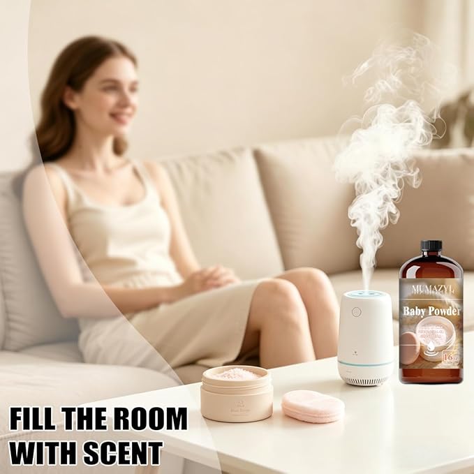 Baby Powder Fragrance Oil, Baby Powder Oil 16 Fl Oz 480ML for Diffuser Humidifier Yoga Cleaning DIY Candle Soap Making MUMAZYL Essential Oils
