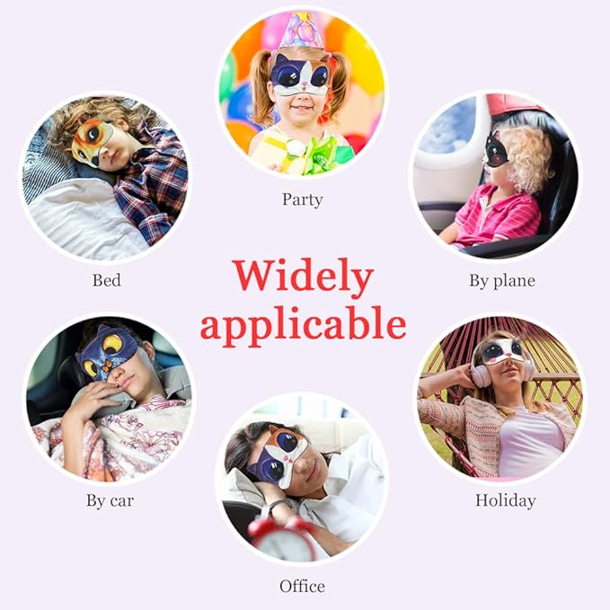 Tphon Sleep Mask for Adult Kids Boys Girls Funny Blindfolds Soft Cute Animal Sleeping Masks with Adjustable Strap for Travel Naps Shift Works Games