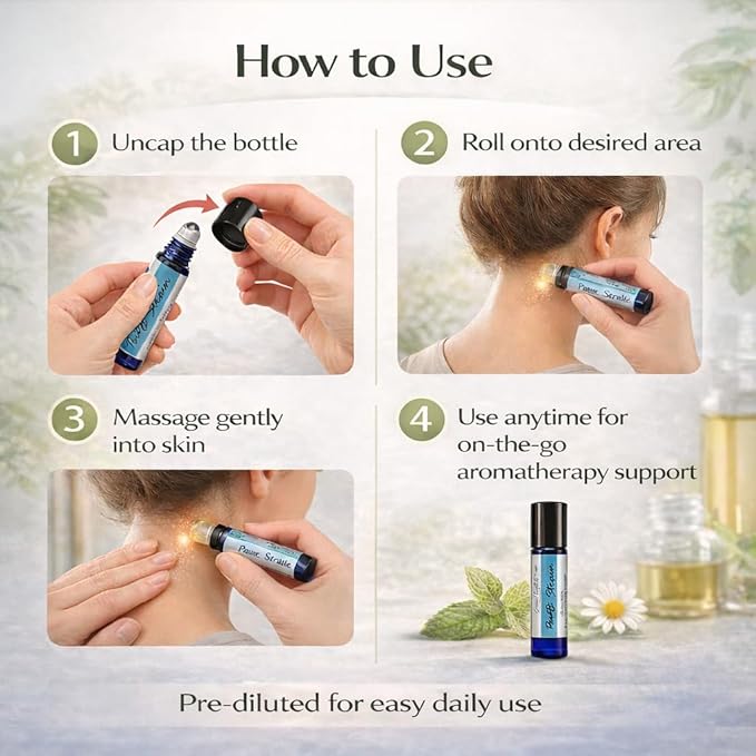 GreenHealth- Pre-Diluted Essential Oil Roll-On - Pain and Strain 10 ml Roll On - Ready-to-Use
