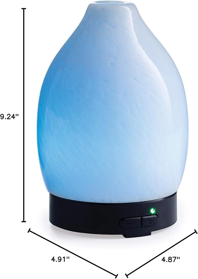 Airome Moonstone Medium Essential Oil Diffuser|100 mL Humidifying Ultrasonic Aromatherapy Diffuser 8 Colorful LED Lights, Intermittent & Continual Mist, Auto Shut-Off