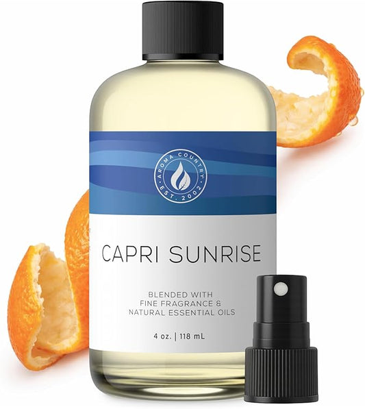 Aroma Country Capri Sunrise Diffuser Oil - Volcano Inspired - Luxury Essential Oils for Diffuser Refill & Air Freshener Room Spray, Long-Lasting, Natural Home Fragrance for Scent Machines (4 Fl oz)