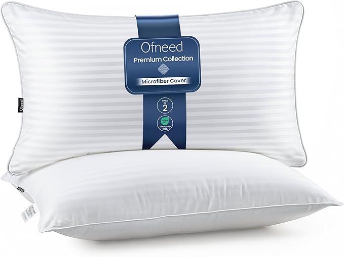 King Size Pillows Set of 2 Down Alternative – Soft & Fluffy King Pillows 2 Pack with Soft & Brushed Cover, Hotel Pillows for Bed, Perfect Bed Pillows for Side and Back Sleepers, Size 20"x36"