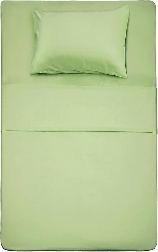 Best Season Bed Sheet Set - 1 Flat Sheet,1 Fitted Sheet and 1 Pillow Cases, Extra Soft Luxury Bedding Set,Deep Pockets,Wrinkle,Fade Resistant - Hypoallergenic- 3 Piece (Twin,Sage)