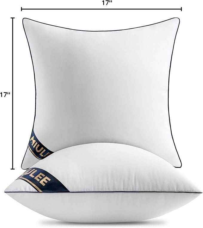 MIULEE 17x17 Pillow Inserts Set of 2 Throw Pillows 17 Inch Premium Down Alternative Pillow Inserts Decorative Pillow Stuffer for Sofa, Couch (17x17 inch, Set of 2)