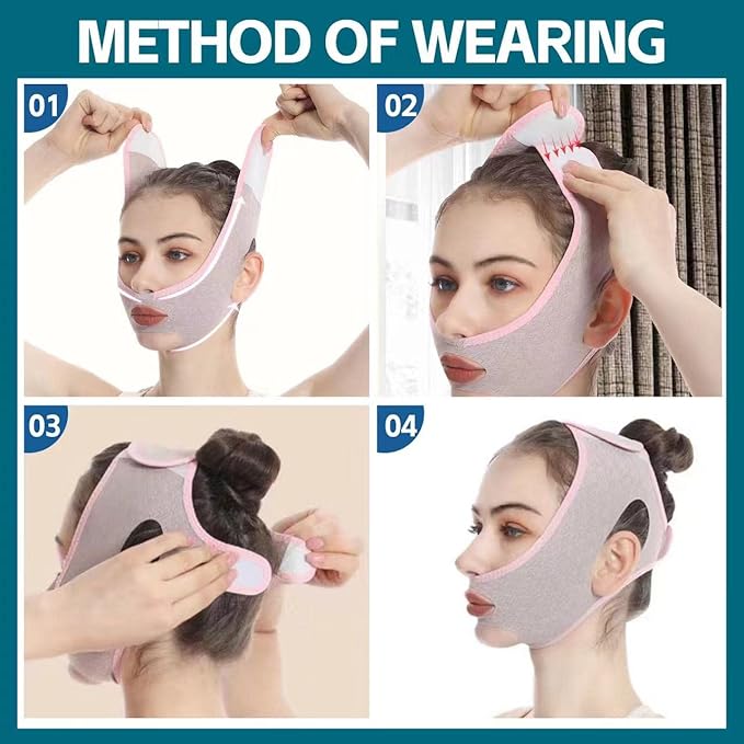 Beauty Face Sculpting Sleep Mask, Double Chin Reducer,V Shaped Slimming Face Mask, Reusable Facial Shaped UP Lift Mask- Anti-Aging and Anti-Wrinkle Band（1Pcs）