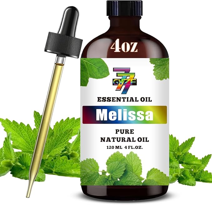 Melissa Essential Oil - Melissa Oils for Diffusers, Humidifiers, DIY Candles, Soap, Cleaning, Home, Office, Yoga, Massage, Gifts - 4 fl oz (120 ml) - GV77ZF