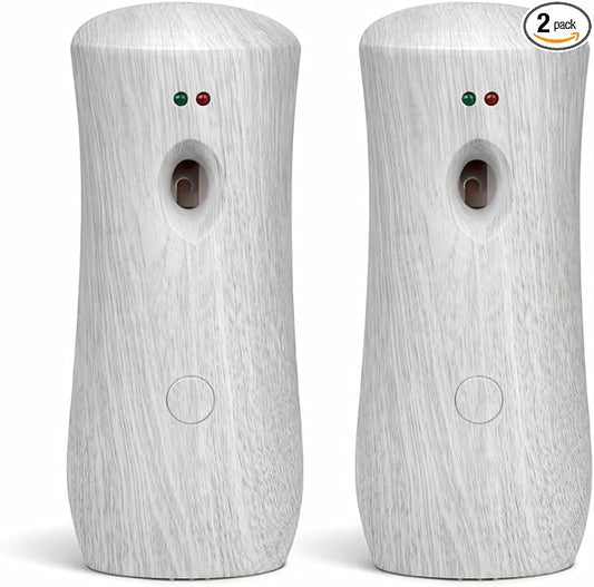 Automatic Air Freshener Spray Dispenser (2-Pack) Wall Mounted or Free Standing, Commercial and Home Use, Multiple Time Scent/Mist Release Settings for Room/Restroom Sprayer (BHW1101)