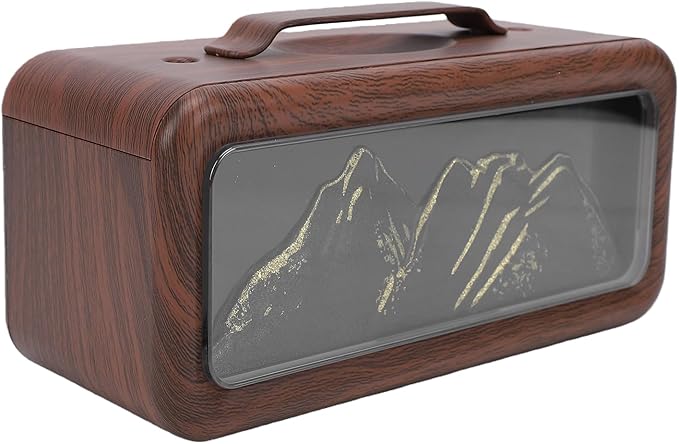 CCYLEZ 600ml Essential Oil Diffuser Humidifier Quiet Cool Mist with Dual Spray Mode, Adjustable Night Light with 3 Color Lighting USB Portable for Home Auto Shut Off (Dark Wood Grain)
