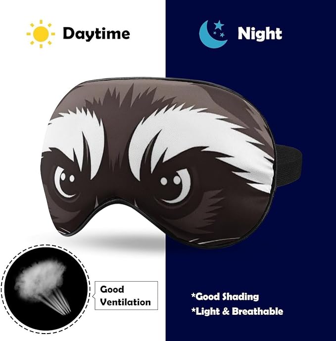 Angry Raccoon Sleep Mask Sleeping Mask Elastic Blackout Sleeping Eye Mask for Full Night's Sleep Travel and Nap