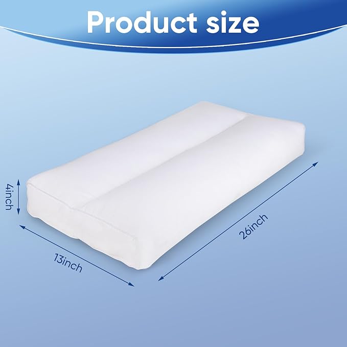 MINUPWELL Knee Pillow for Side Sleepers, 4" Leg Pillow for Side Sleeping, 100% Cotton Fabric Pillow for Between Knees While Sleeping - High Support Alternative for Relieving Leg, Back, and Knee Pain