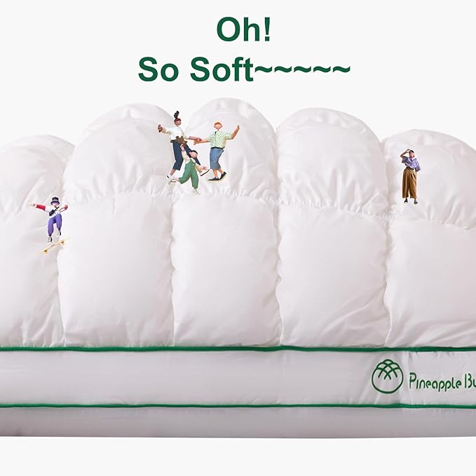 YOUR MOON Fluffy Support Bed Pillow Queen Size, Super Soft Premium Down-Alternative Filling for Sleeping, Luxury Hotel Quality Bed Pillows for Side Sleeper (White)