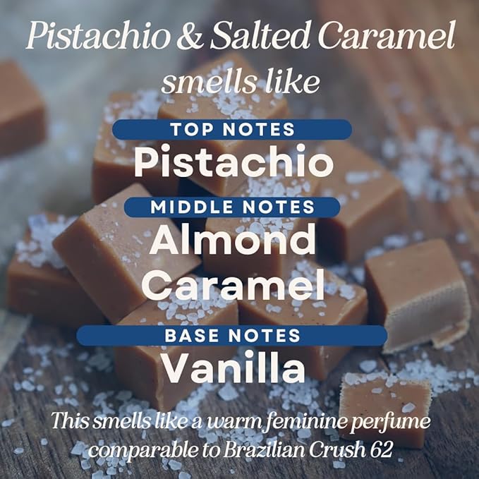 CANDECraftCo 4 Fl oz Fragrance Oils for Aromatherapy, Essential Oils for Home Diffusers, DIY Candle and Soap Making, DIY Scented Products (Pistachio & Salted Caramel)