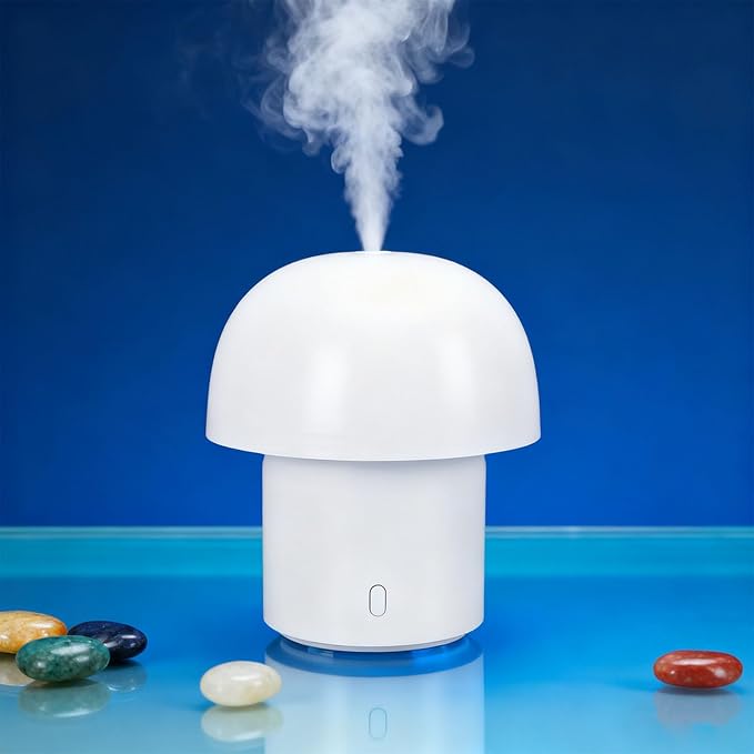Bewinner Ultrasonic Aromatherapy Diffuser with Night Light | 160ml Quiet Mist Diffuser for Home Office Bedroom Mood Lamp (Round Top)
