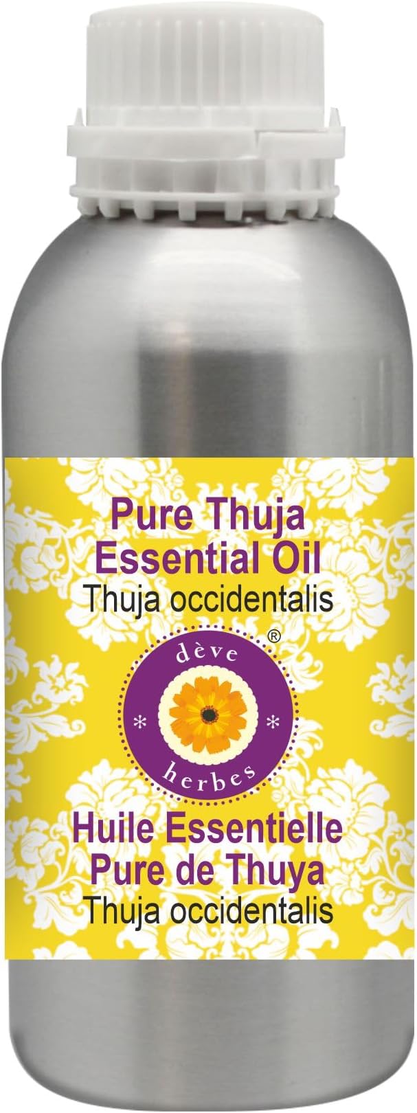 Deve Herbes Pure Thuja Essential Oil (Thuja occidentalis) Steam Distilled 300ml (10 oz)