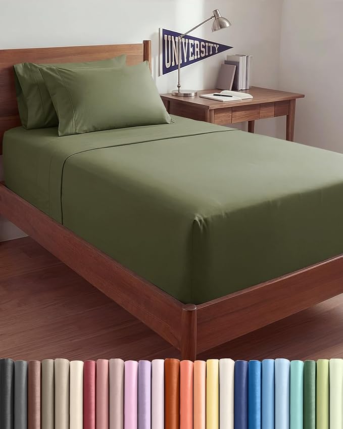 Extra Deep Twin XL Sheet Set - 4 Piece Breathable and Cooling Sheets - Hotel Luxury Bedding for Women, Men, Kids & Teens - Easy & Secure Fit - Soft and Wrinkle Free - Extra Deep Pockets - Sage Green