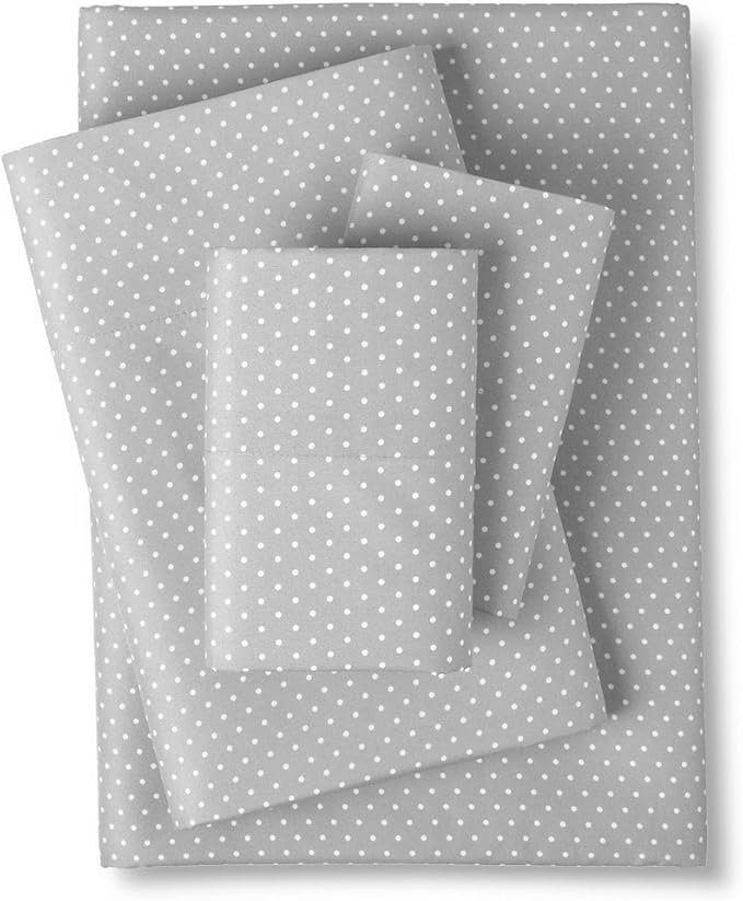 1500 Supreme Collection Full Sheet Sets Polka Dot Gray - Luxury Hotel Bed Sheets and Pillowcase Set for Full Mattress - Extra Soft, Elastic Corner Straps, Deep Pocket Sheets, Full, Polka Dot Gray