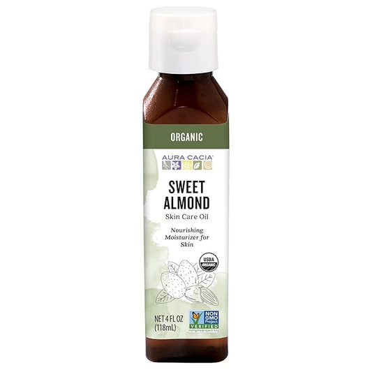 Aura Cacia Organic Skin Care Oil, Nurturing Sweet Almond, 4 Fluid Ounce