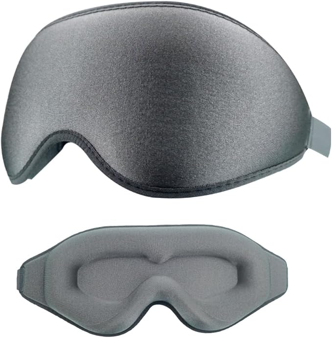 Sleep Mask for Side Sleeper Women Men, 100% Light-Blocking Eye Mask for Deeper Sleep, Zero Eye Pressure, Soft Breathable Adjustable Elastic Strap Perfect for Travel and Insomnia