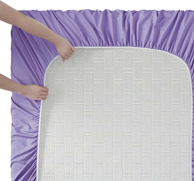 Clara Clark King Sheets, 6 Piece Set - Hotel Luxury Sheets for King Size Bed, Super Soft Bedding Set, King Size, Lavender
