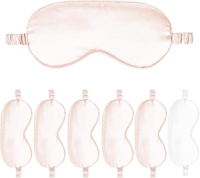 7PACK Satin Eye Mask Silk Sleep Masks Silky Blackout Eyes Covers Sleeping Blindfold Eyeshade Wedding Bridal Gift Travel Naps