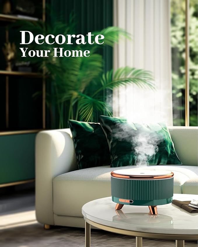 500ml Large Room Aromatherapy Humidifier, Home Essential Oil Diffuser, with Remote Control, Large Room Essential Oil Diffusers, 6 Colors Optional-White