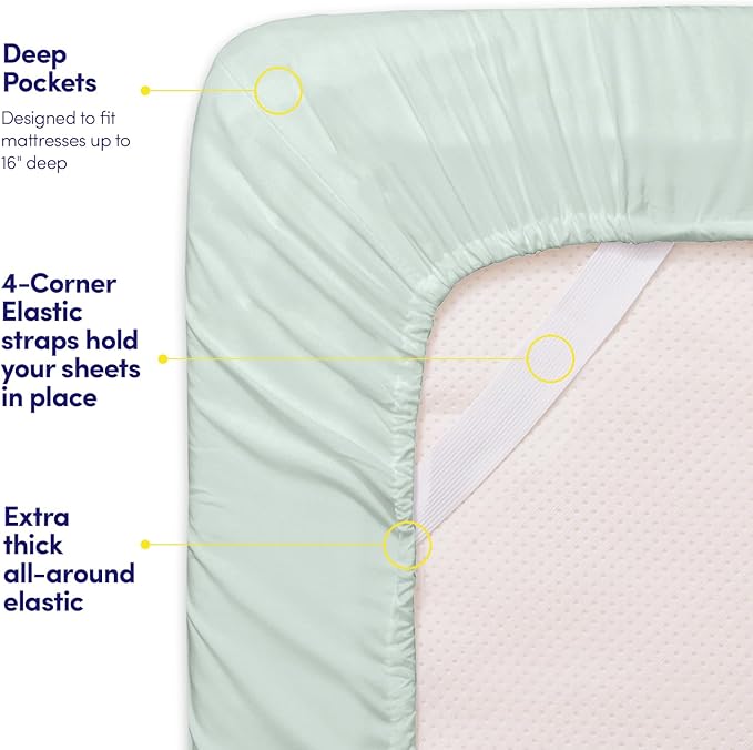 1500 Supreme Collection Twin XL Sheet Sets Mint Green - 3 Piece Bed Sheets and Pillowcase Set for Twin XL Mattress - Extra Soft, Elastic Corner Straps, Deep Pocket Sheets, Twin XL Mint Green