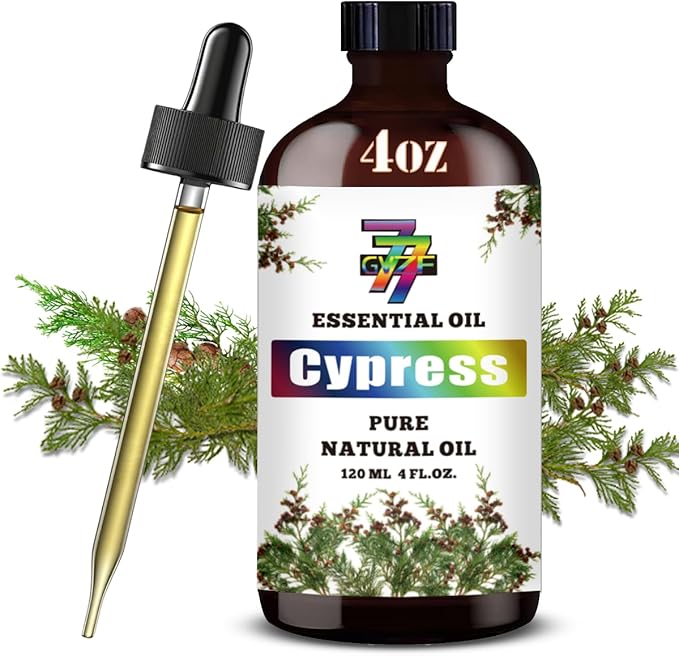 Cypress Essential Oil - Cypress Oils for Diffusers, Humidifiers, DIY Candles, Soap, Cleaning, Home, Office, Yoga, Massage, Gifts - 4 fl oz (120 ml) - GV77ZF