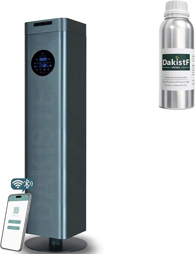 Upgrade Waterless Essential Oil Diffuser with WiFi & Bluetooth Control Cold-Air Diffusion Tech and Ritz Carlton Fragrance waterless Essential Oil FSN-304 250ml/8.45 fl.oz
