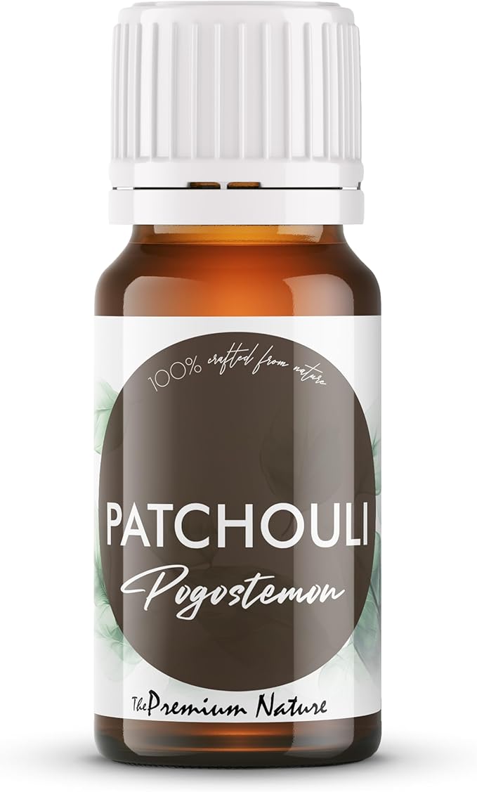 Organic Patchouli Essential Oil | 100% Pure & Natural Pogostemon cablin Leaf Oil with Deep Earthy Woody Aroma | for Diffuser, Candle Making & DIY Aromatherapy Blends, 0.34 fl oz