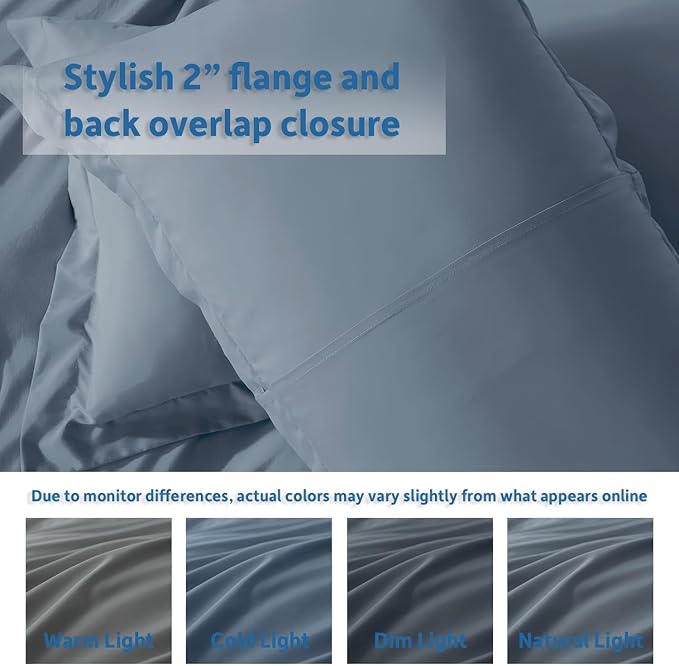 Nestl Twin Duvet Cover Set with Comforter Insert - Stone Blue 3 Piece 68x90 Duvet Cover & 1 Pillow Sham with White Quilted Down Alternative Comforter, Ultra Soft, All Season