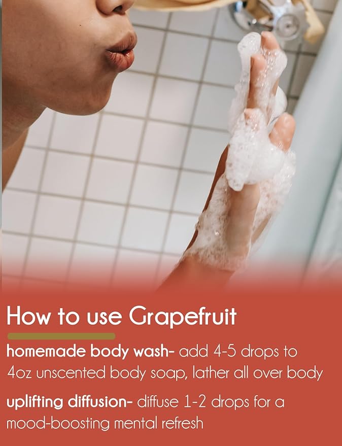 Grapefruit (Pink) Essential Oil - 128 fl oz (1 Gallon) Plastic Bottle w/Cap - 100% Pure Essential Oil by GreenHealth
