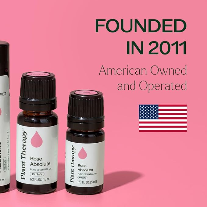 Plant Therapy Rose Absolute Essential Oil, 5 mL (1/6 oz), 100% Pure, Undiluted, Calming & Emotionally Grounding, Great Essential Oil for Skincare