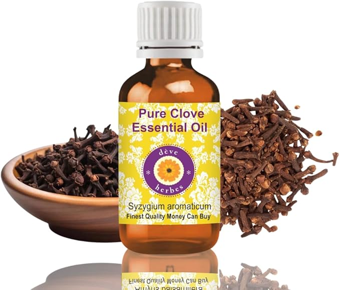 dève herbes Clove Essential Oil (Syzygium aromaticum) Pure | Non-Sticky | Non-Greasy | Lightweight | Men & Women | All Skin Types | Steam Distilled 10ml (0.33 oz)