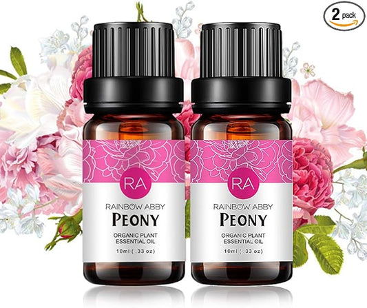 2-Pack Peony Essential Oil 100% Pure Oganic Plant Natrual Flower Essential Oil for Diffuser Message Skin Care - 10ML