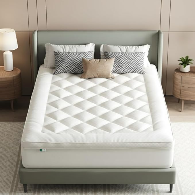 Novilla Full Mattress Topper, Extra Thick Pillow Top Mattress Pad, Down Alternative Fill Breathable Cotton Cover, 8-21" Deep Pocket Soft Bed Topper for Back Pain Relief, Oatmeal