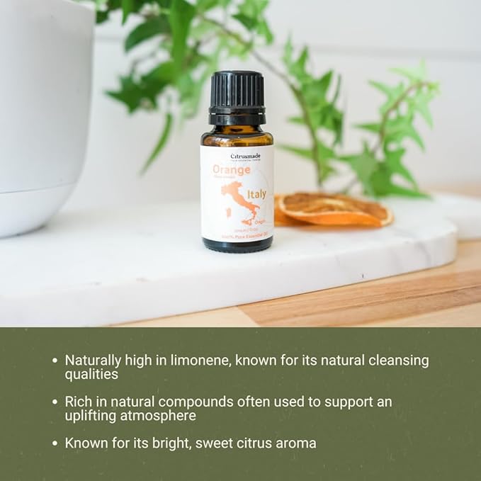 Orange Essential Oil - Direct from Citrusmade in Sicily- Aceite de Naranja Dulce for Home Care, Skincare $ Aromatherapy - Premium Therapeutic Grade (22lbs)