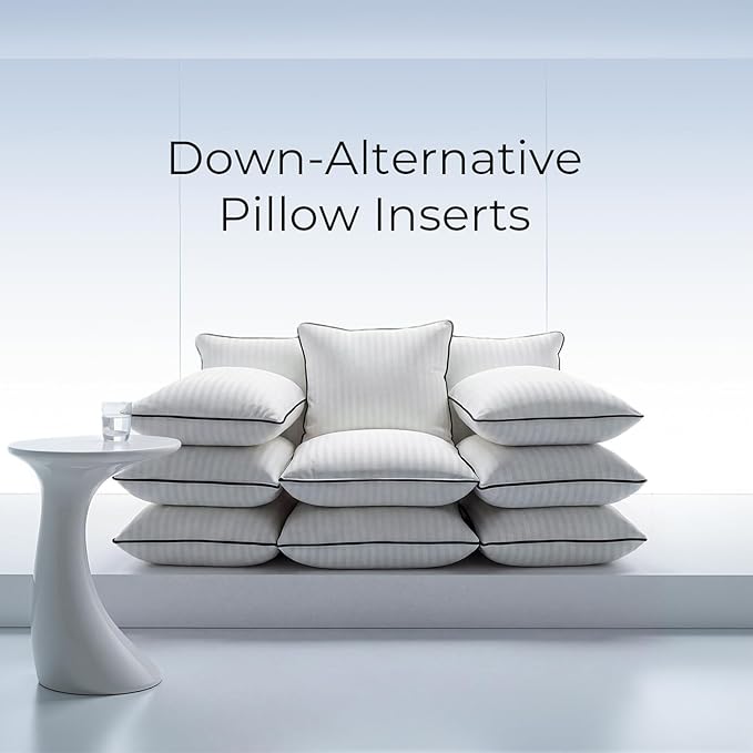 Phantoscope Synthetic Down Pillow Insert - 12x20 Down Alternative, Ultra Soft Large Rectangle Throw Pillow with 100% Cotton for Couch Sham, Bed Sleeping (White, Set of 1)