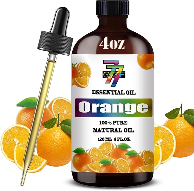 Sweet Orange Essential Oil - Sweet Orange Oils for Diffusers, Humidifiers, DIY Candles, Soap, Cleaning, Home, Office, Yoga, Massage, Gifts - 4 fl oz (120 ml) - GV77ZF